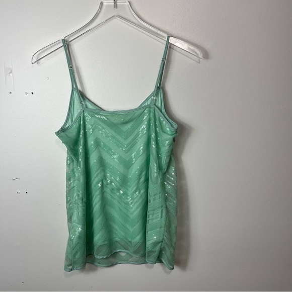 Banana Republic green sequin tank top size small 1748 - Picture 3 of 3